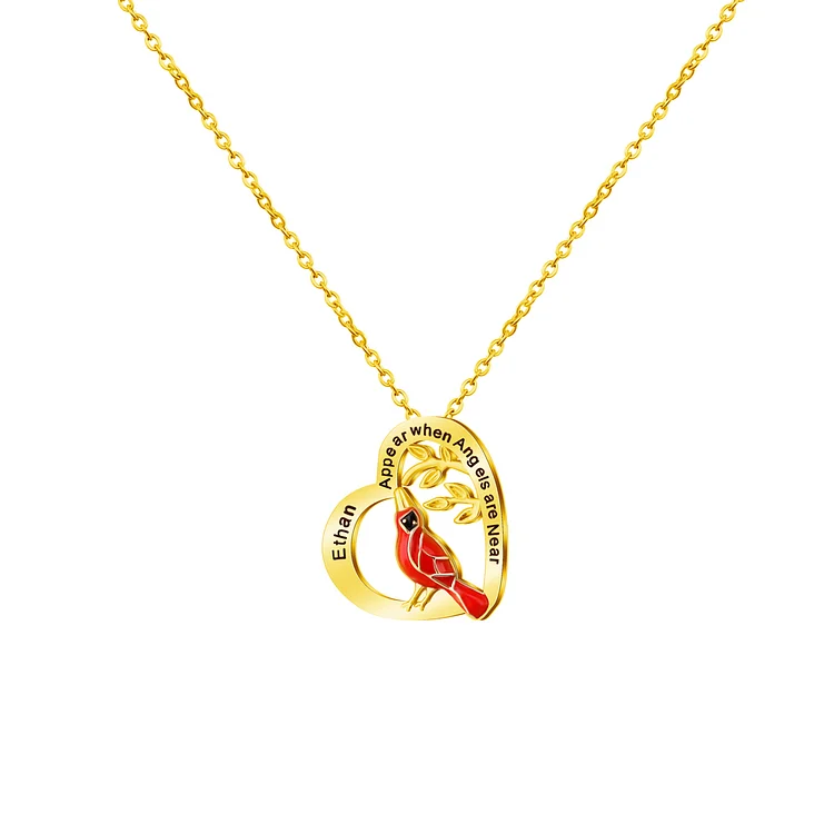 Appear When Angels Near Personalized Memorial Necklace Cardinal Necklace