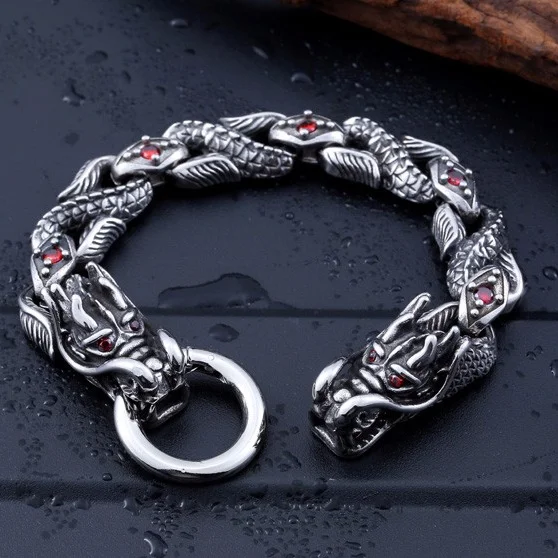 Vintage Dragon Stainless Steel Bracelet