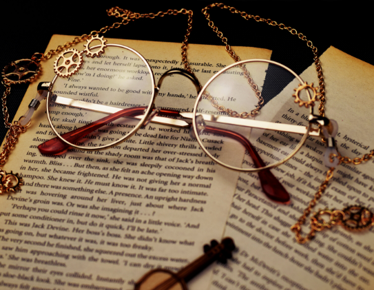 Gold/Silver Lolita Gear Chain Glasses SP1710256