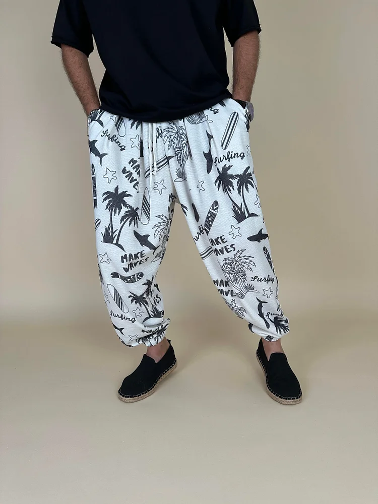Printed Loose Haren Casual Pants