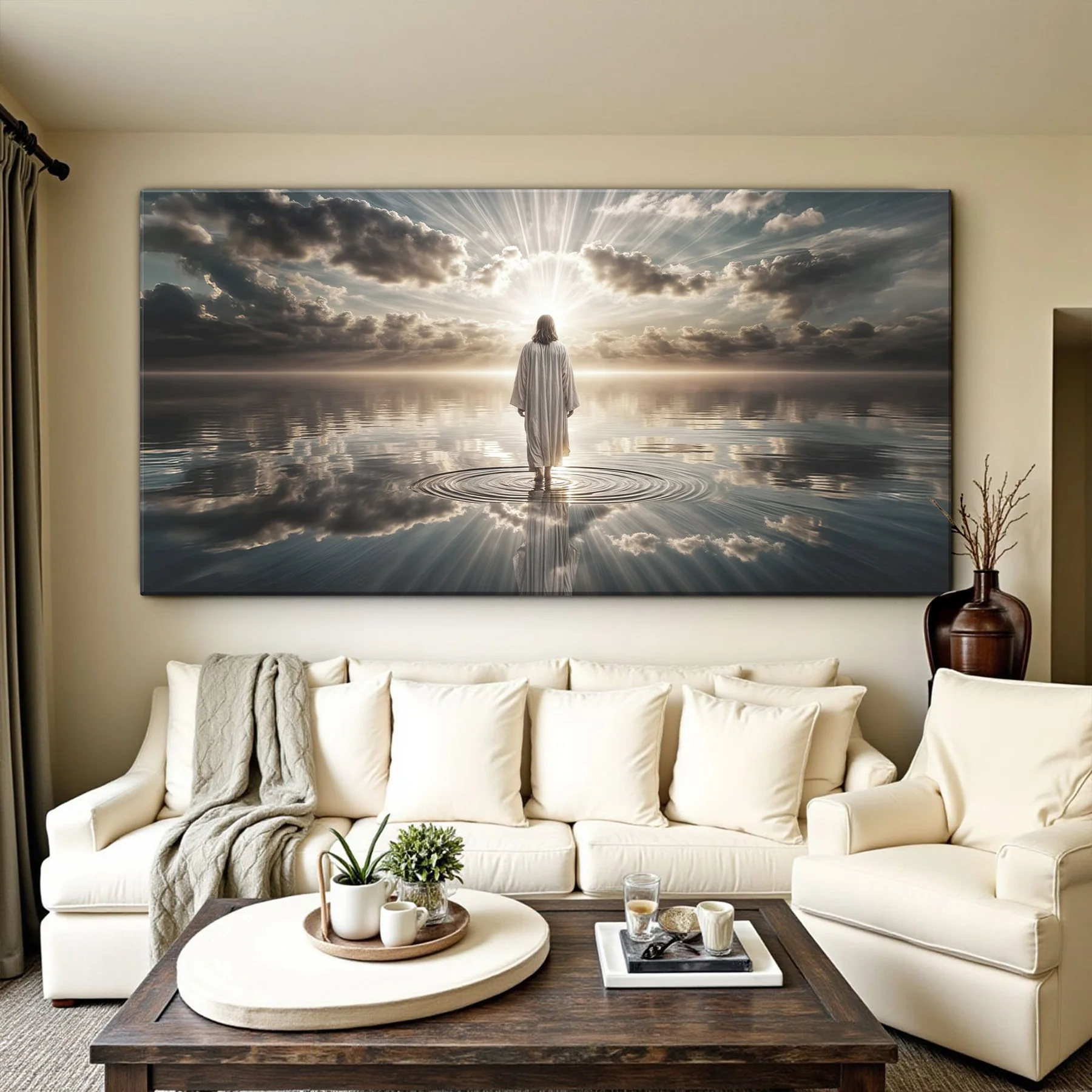Jesus Walking on Water Canvas Wall Art