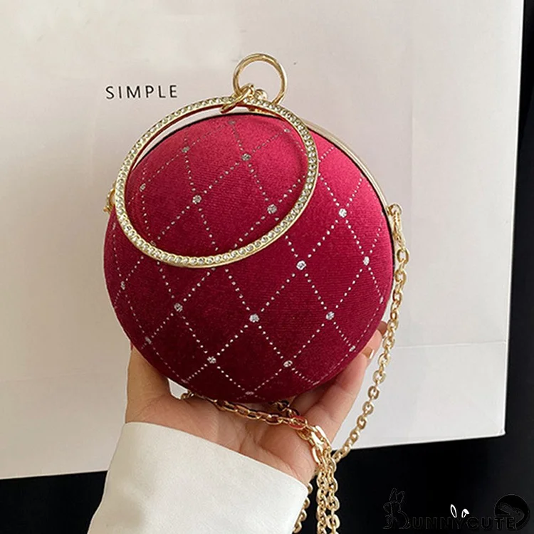 Red Casual Daily Patchwork Chains Rhinestone Bags