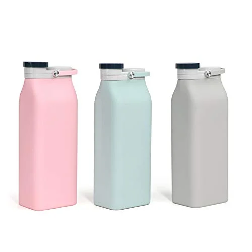 Curled-up Silica-Gel Milk Bottle 600ml Portable Travel Cup Outdoor Sports Kettle Collapsible Silicone Bottle