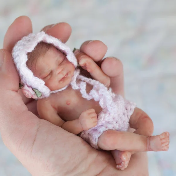 6" Realistic Newborn Reborn Babies Dolls Girl, Miniature Doll Sleeping Full Body Silicone Reborn Baby Doll Named Brianna -Creativegiftss® - [product_tag] RSAJ-Creativegiftss®