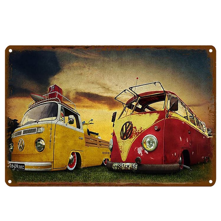 Campervan Car- Vintage Tin Signs/Wooden Signs - 20*30cm/30*40cm