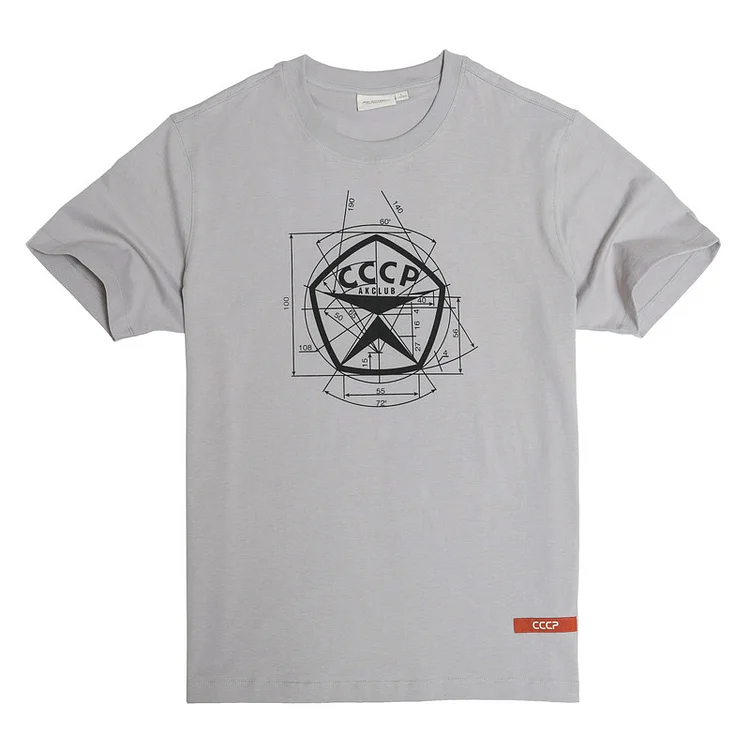 TIMSMEN Cotton CCCP Crew Neck Print Short Sleeve Casual T-Shirt