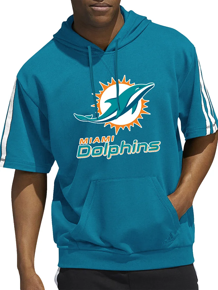 Miami Dolphins Short Sleeve Hooded Sweatshirt