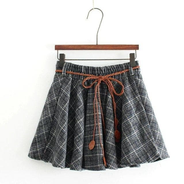 4 Colors Plaid Woolen Student Skirt SP1711250
