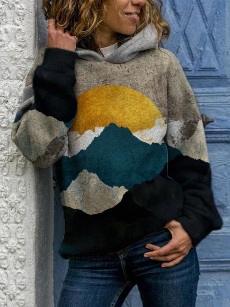 Mountains Landscape Art Print Hoodie