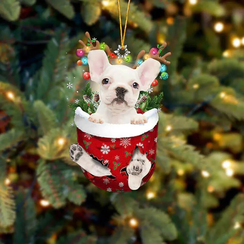 VigorDaily French Bulldog In Snow Pocket Christmas Ornament SP283