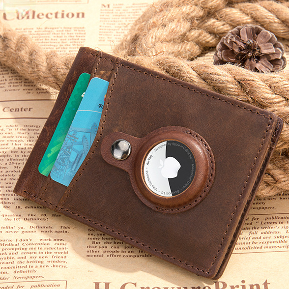 AirTag Wallet RFID Men's Genuine Leather Slim Wallet | ARKGET