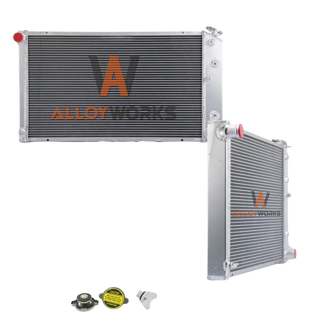 Alloyworks 3 Rows Aluminum Radiator For 1968-1990 Chevy C10 C20 K20 El Camino GMC C2500 V8 18-5/8"H x 33"W