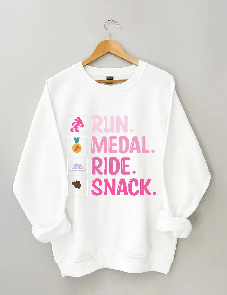 Run, Medal, Ride, Snack Sweatshirt socialshop