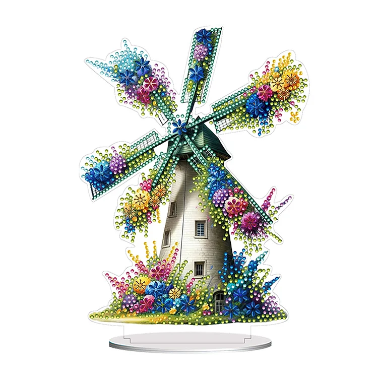PVC Round Special Shaped Flower Windmill Diamond Painting Desktop Decorations gbfke