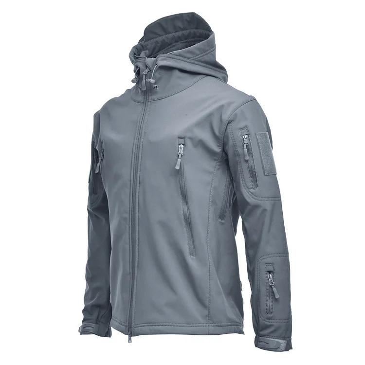 Shark skin camouflage hooded fleece waterproof windproof warm jacket