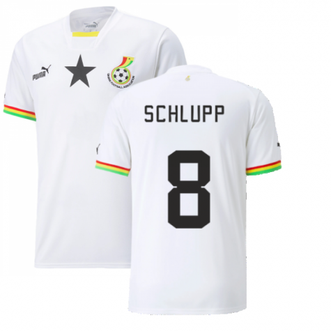 Ghana Jeffrey Schlupp 8 Home Shirt Kit World Cup 2022