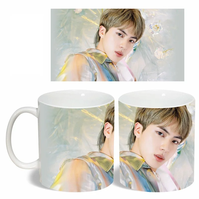 BTS Coffee Mugs A.R.M.Y Heat Sensitive Color Changing Cup,12 oz Black and White New Arrival