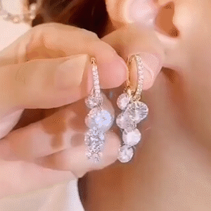 Jolieaprile Crystal Grape Tassel Earrings