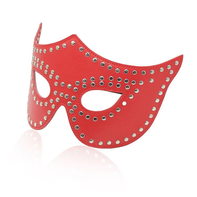 Fun Eye Mask Black Red Shading PU Witch Mask