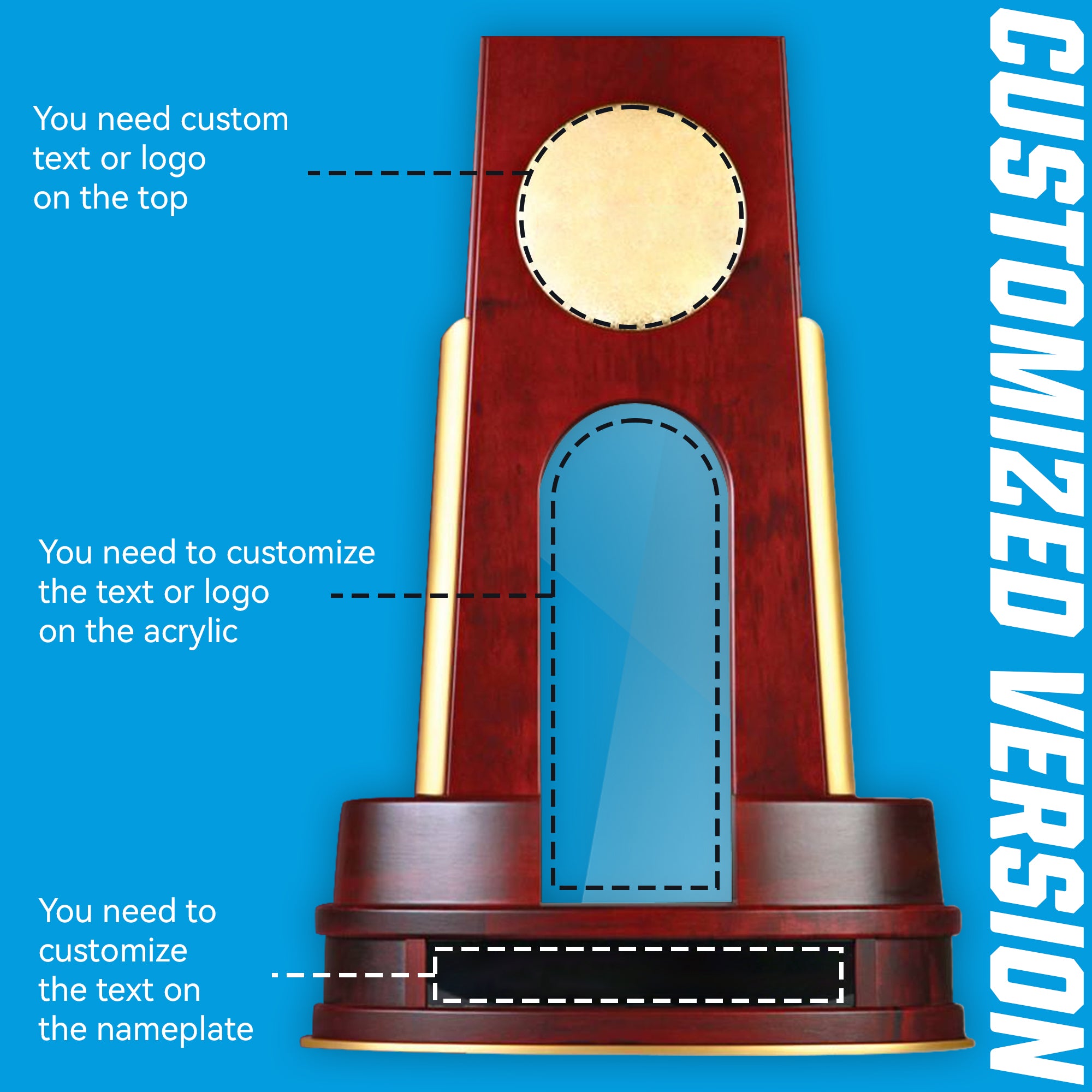 【Customized Version】NCAA Division I National Championship Trophy(Leave