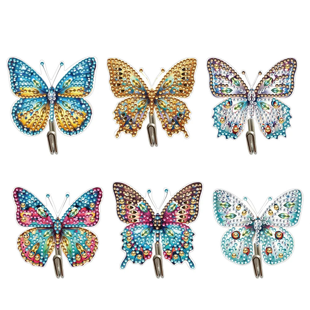 6Pcs Butterfly Diamond Painting Art Hooks Diamond Art Craft Wall Hooks