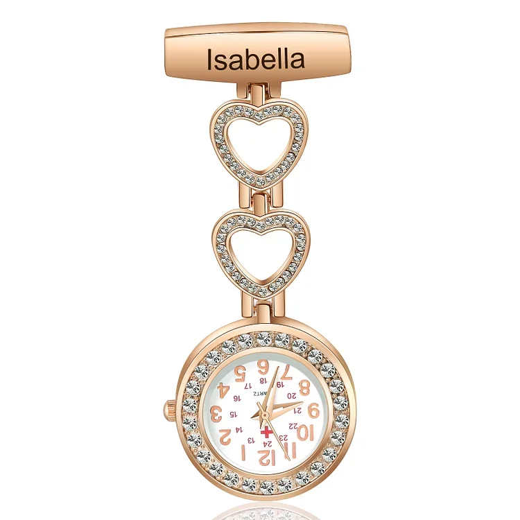 Personalized Name & Text Nurse Watch Portable Nurse Watch with Lapel Pin Gift for Doctor/Nurse