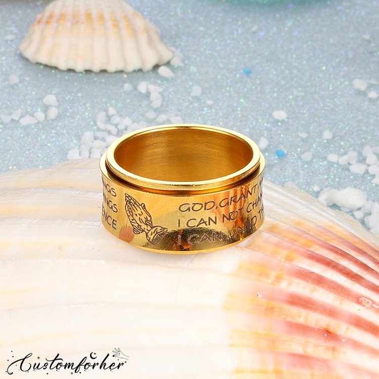 Prayer Hand Rotatable Spinner Ring