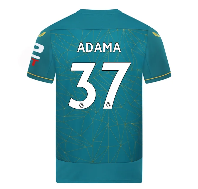 Wolves FC Adama Traoré 37 Away Shirt Kit 2022-2023