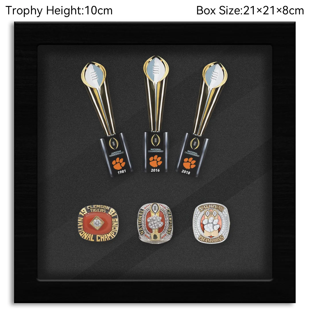 Clemson Tigers College CFP National Championship NCAA Trophy&Ring Box 3+3