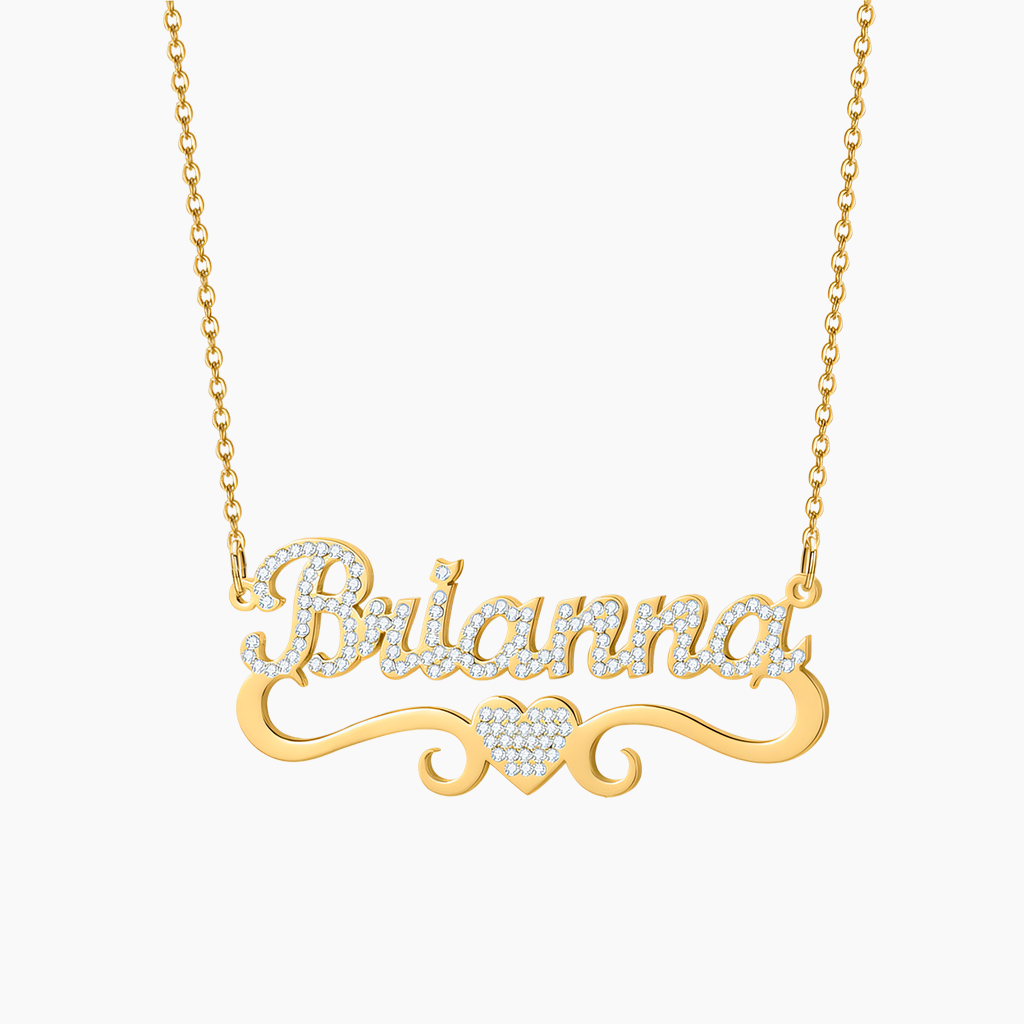 Sparkling Heart Name Necklace