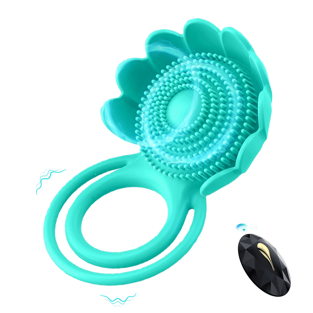 Vibrating Penis Rings & Testicular Massager - Rose Toy