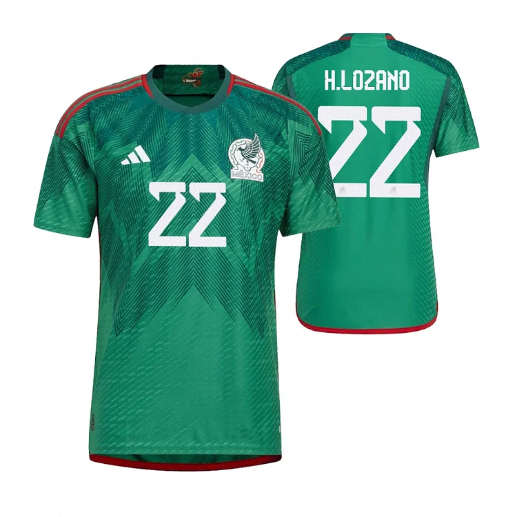 Mexico Hirving Lozano 22 Home Shirt Kit World Cup 2022
