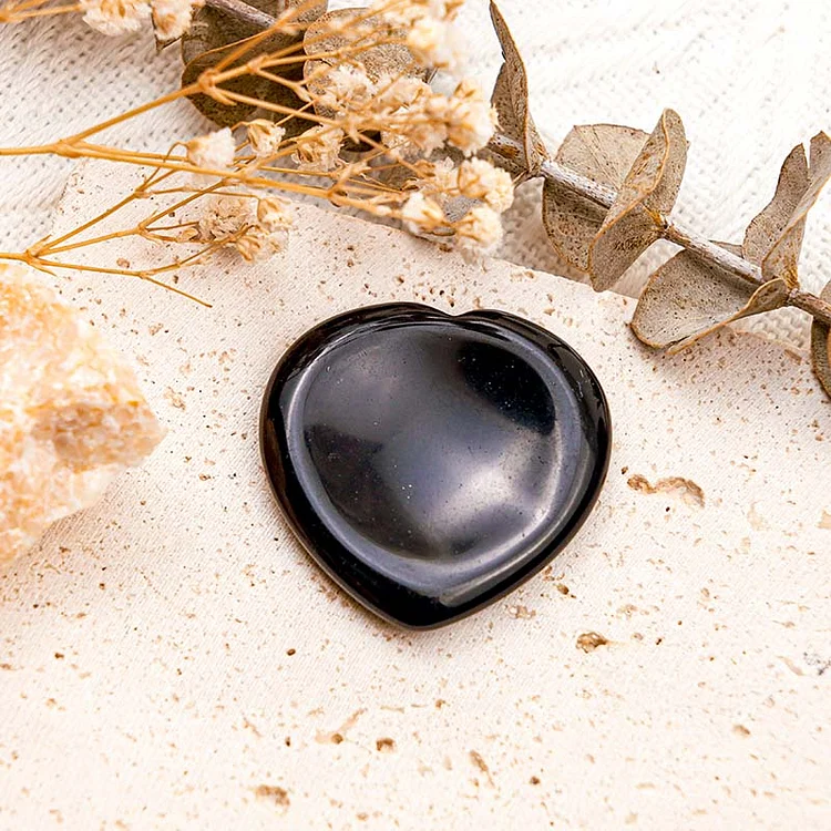 Black Obsidian Heart Worry Stone