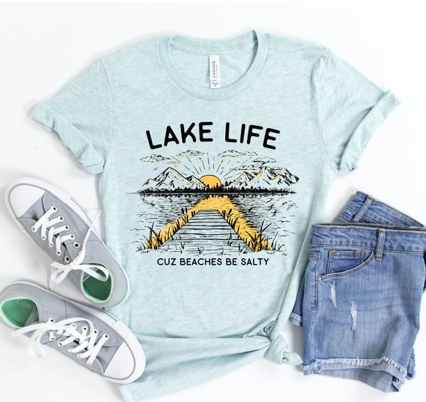 Lake Life T-shirt, Outdoor Tee, Women's Boating Shirt, Summer Shirts, Adventurer Tshirt, Wildlife Top, Vacation Gift, Salty Beach T-shirt - Shop Trendy Women's Clothing | LoverChic