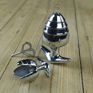 pornhint Pornhint Stainless Steel Anal Dilator Locking Butt Plug, Solid Petals Anal Lock Customizable Chastity Devices, 3 Sizes optional