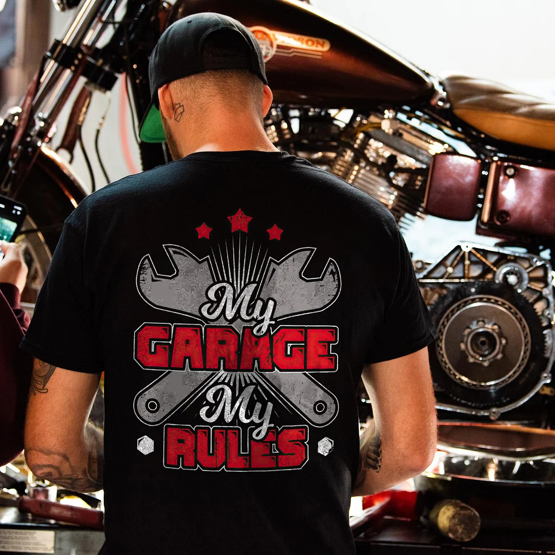 My Garage My Rules Printed Men's T-shirt - Devcarry