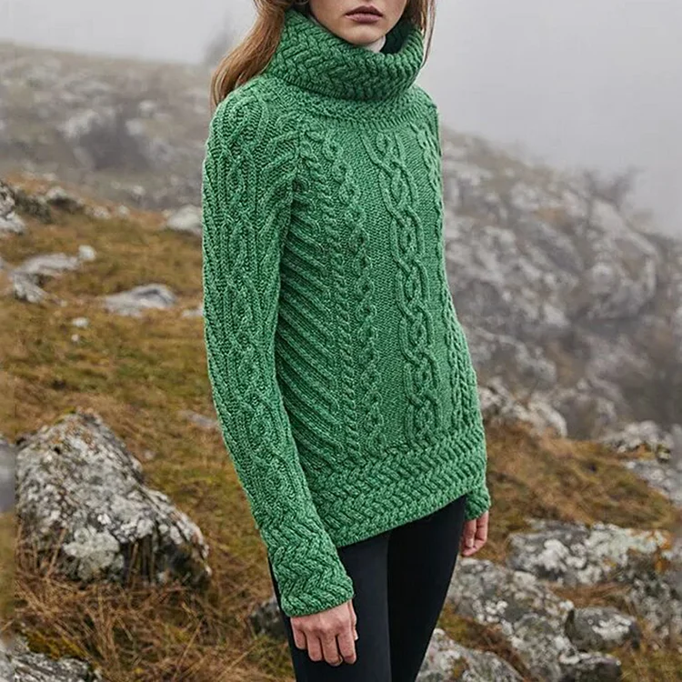 Vintage Turtleneck Chunky Irish Sweater