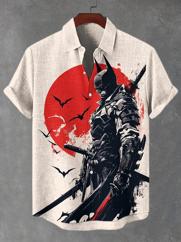 Men's Batman Samurai Art Print Short Sleeve Shirt