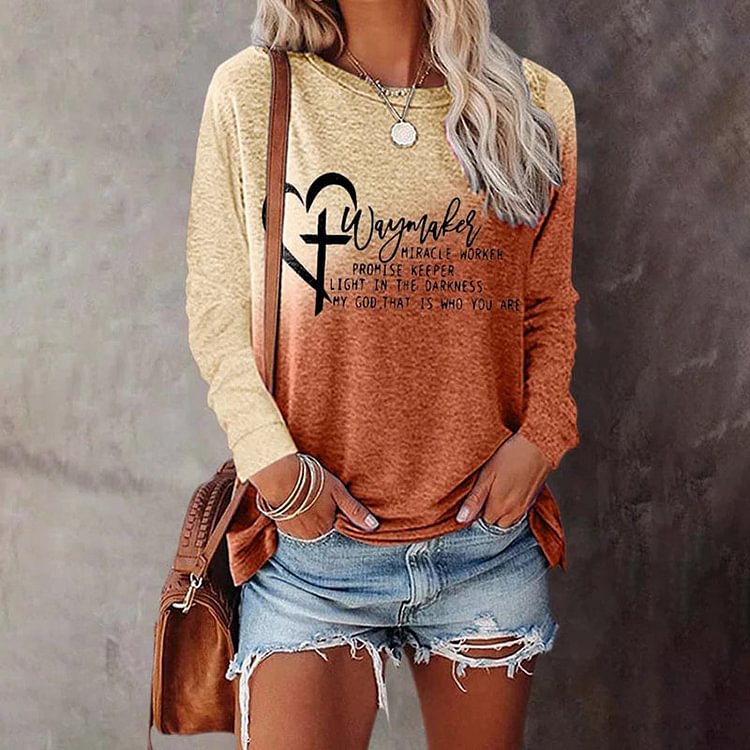 VChics Way Maker, Miracle Worker, Promise Keeper Light In The Darkness, My God That Is Who You Are Print Sweatshirt