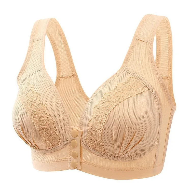 🎄Last day 40%OFF-2023 Front Button Breathable Skin-Friendly Cotton Bra