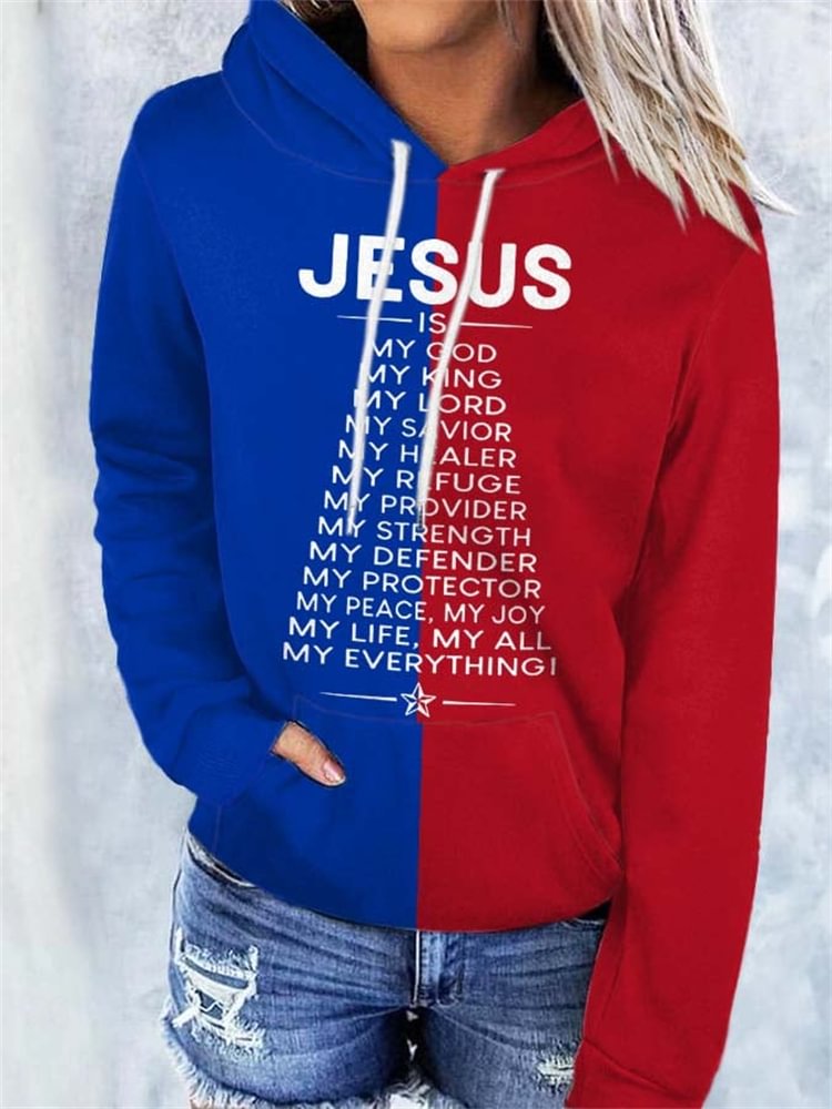 Jesus Christ Colorblock Long Sleeve Hoodie