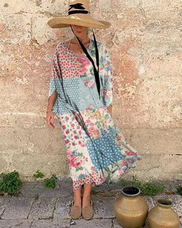 Resort Floral Print Loose Dress