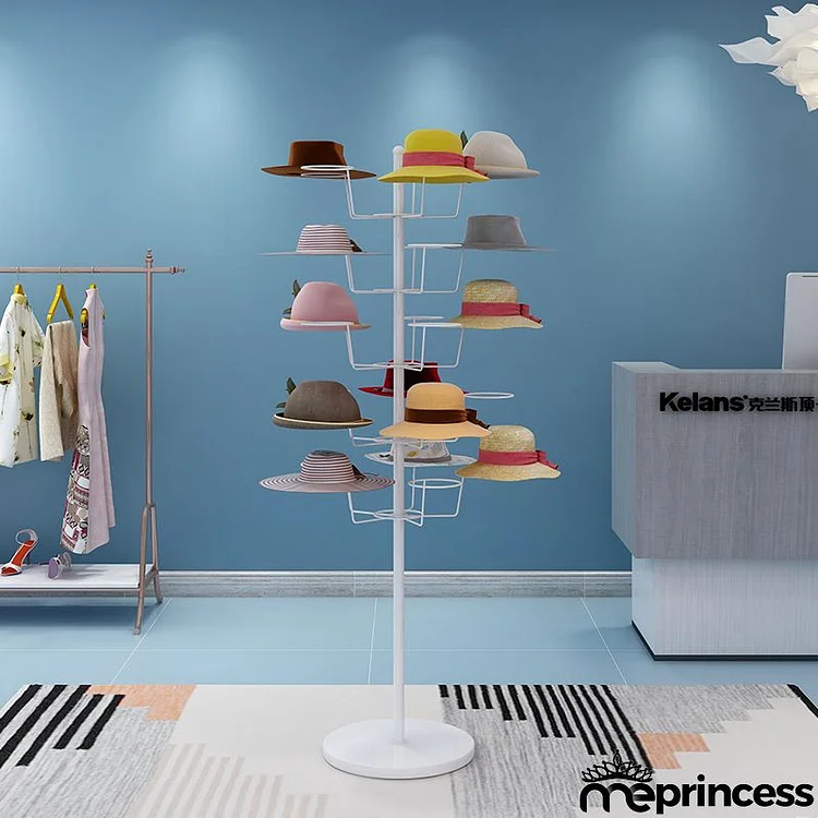 Hat Display Stand Floor-To-Ceiling Clothing Storage Hat Rack
