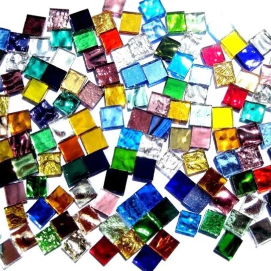 pornhint Pornhint 100g Assorted Color Square Clear Glass Mosaic Tiles for DIY Crafts Mosaic Stone Making 10x10mm Mosaic Mirror Tiles