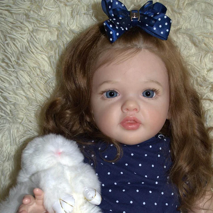 New 22'' Adorable Caucasian Girl Baby Doll Agatha Silicone Vinyl Reborn Baby Doll