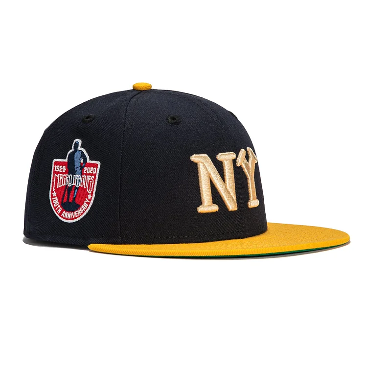New Era 59Fifty New York Yankees Negro League Patch Hat - Navy, Gold QueenFunky