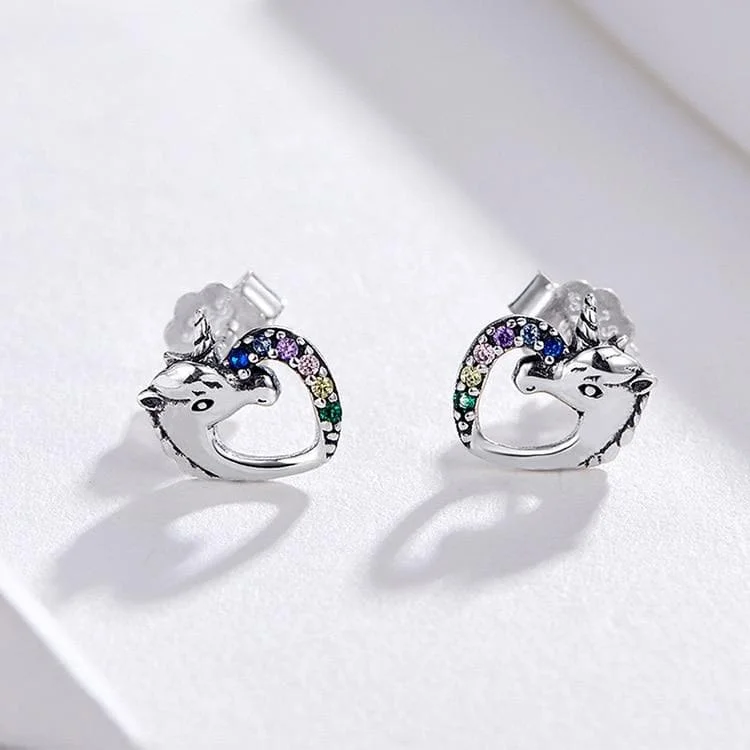 Multicolor Horse Ear Studs 925 Sterling Silver Earring SP14961