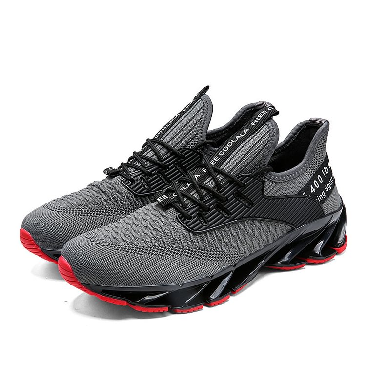 Men's Blade Fish Scale Mesh Tennis Walking Jogging Travel Gym Casual Comfortable Breathable Sneakers Gray