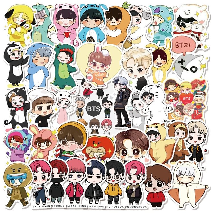 BTS Cartoon Bias stickers Pack of 40 PCS