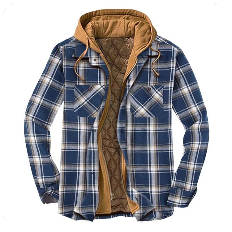 Men's Lined Hooded Flannel Jacket
